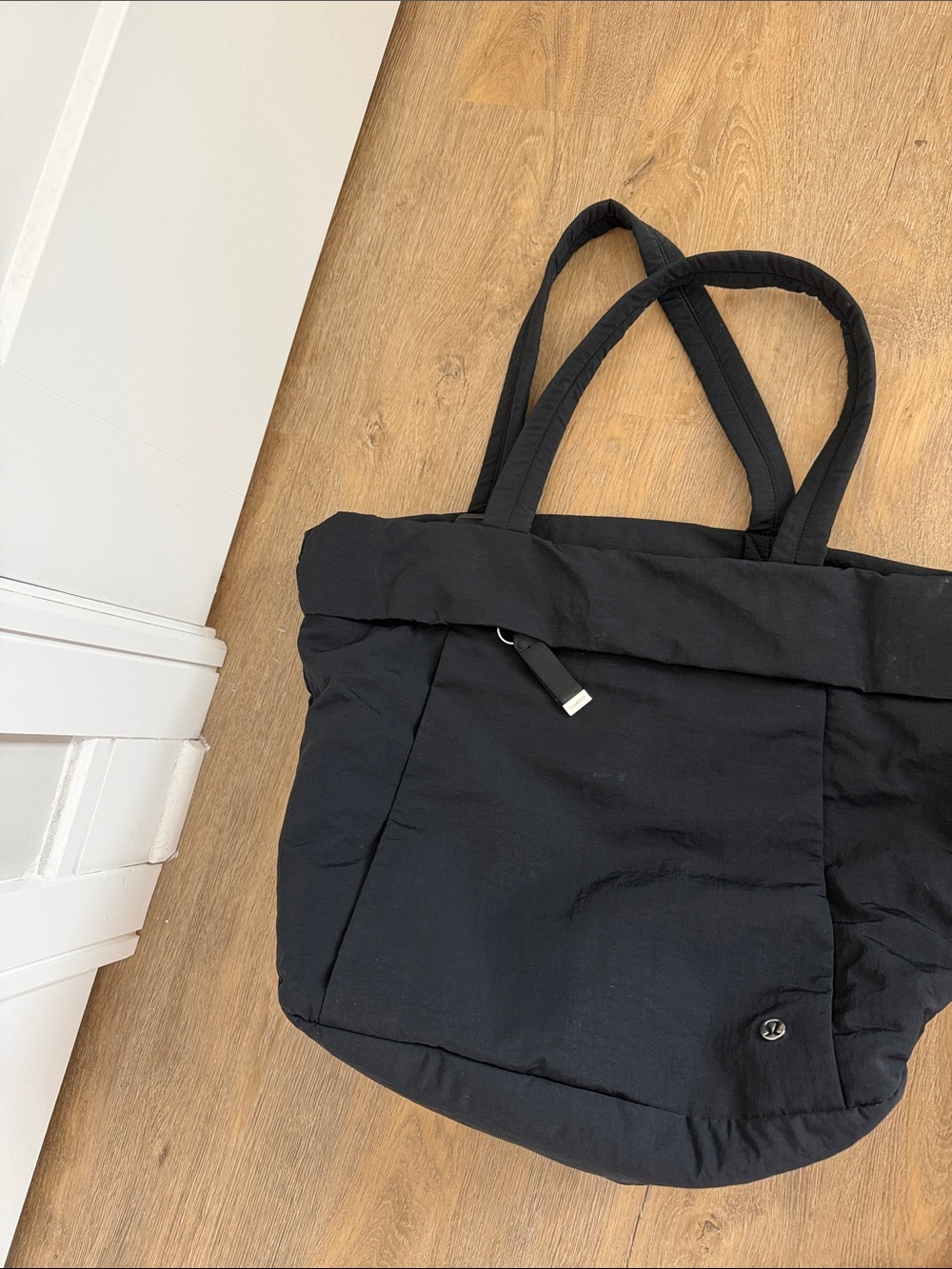 Lululemon Black Quilted Tote Bag - Casual Everyday Shoulder Bag